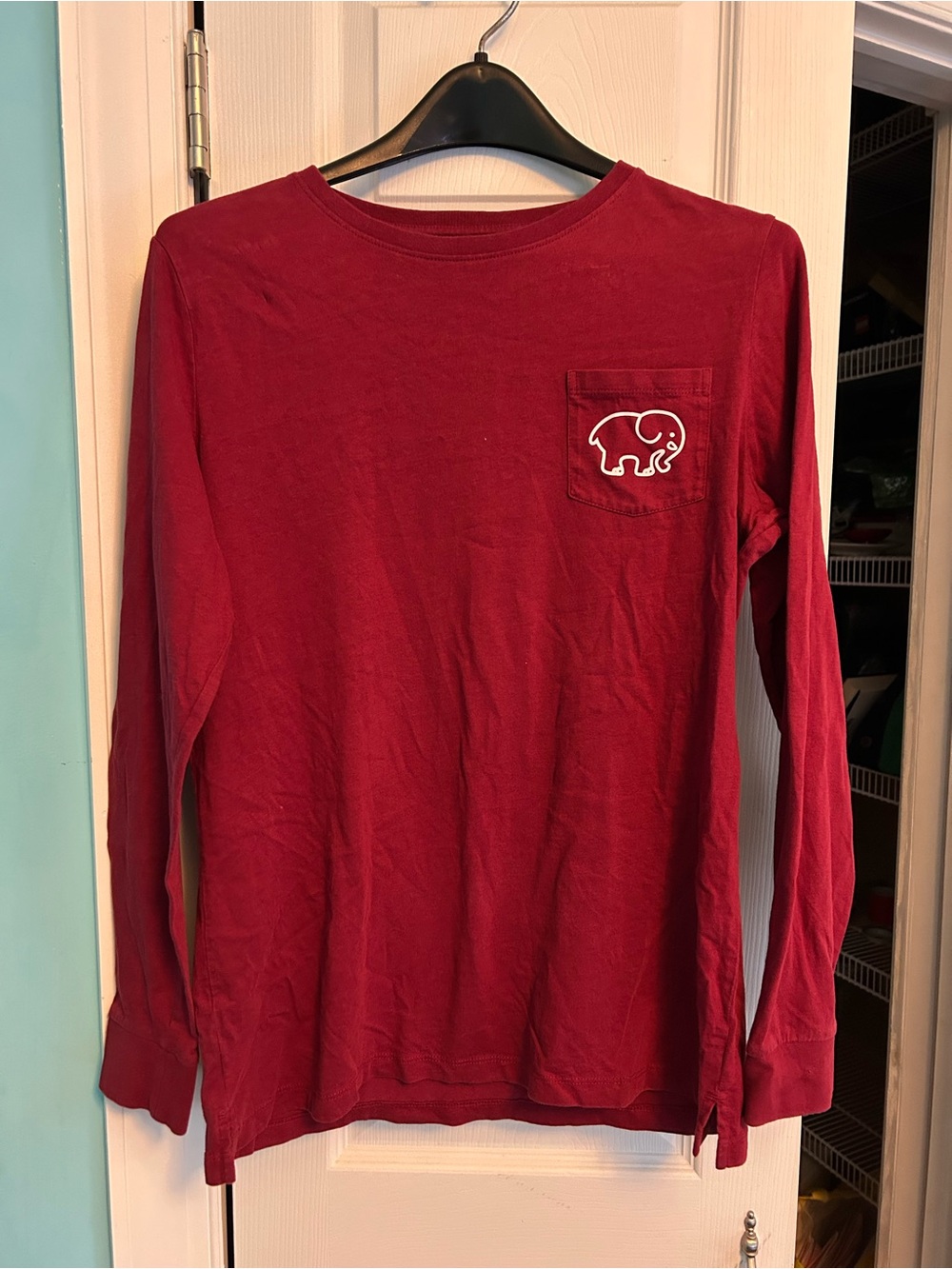 ivory ella Maroon Tee with White Logo